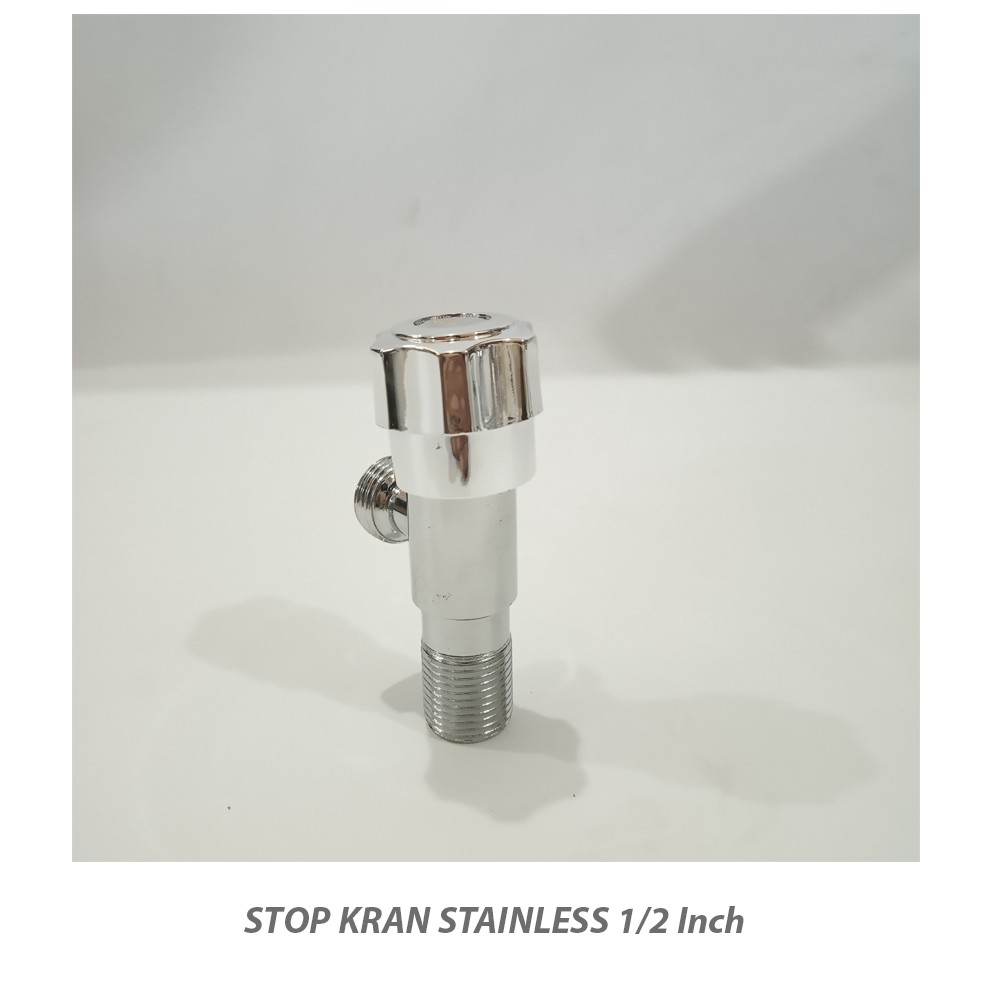 Stop kran Wc Toilet Kamar Mandi Stop kran 1/2 Inc Stainless Chrome