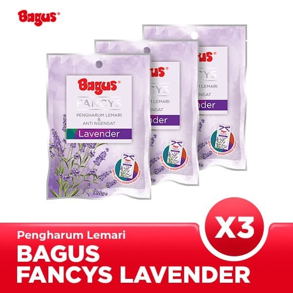 Triple Pack Bagus Fancys Lavender Kamper Lemari Baju Rak Buku Sepatu