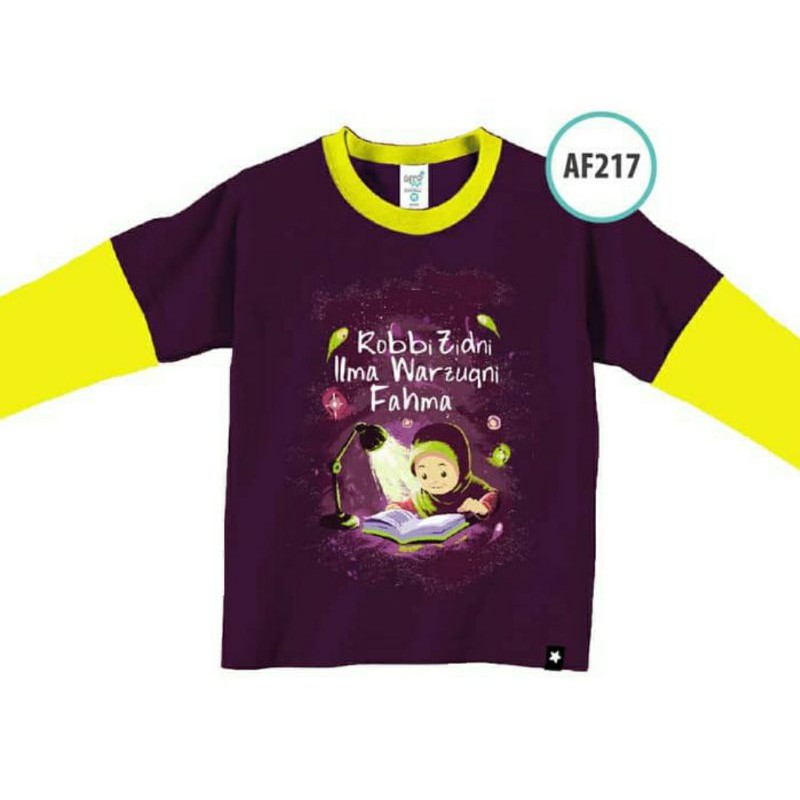 SALE Kaos Afrakids AF217 &quot;Robbi Zidni Ilma Warzuqni Fahma&quot; Lengan Panjang