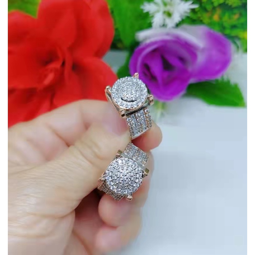 Cincin Kombinasi Permata Lapis Emas Perhiasan Fashion B85-86