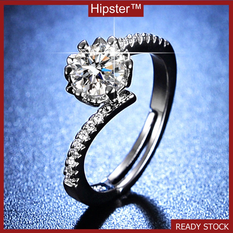 Hot Sale Fashion Cross Elegant Beautiful Snowflake Heart Moissanite Ring