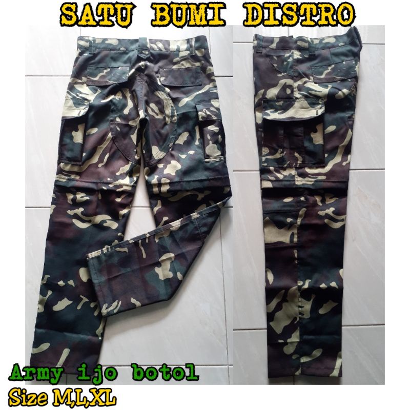 Celana alpin panjang army ijo botol | celana punk | kempol