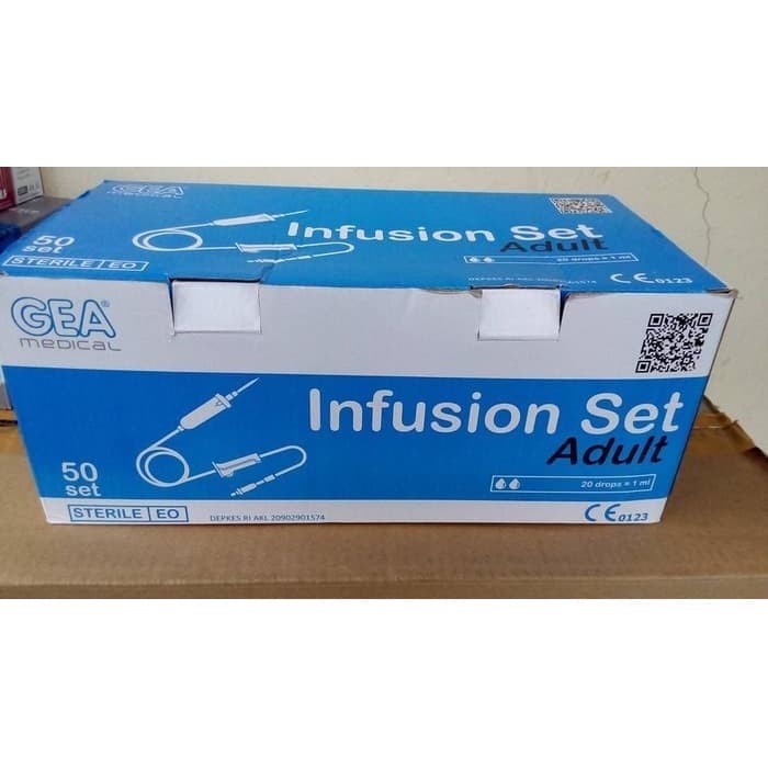 1BOX isi 50pcs - Selang Infu set / Infu sion set GEA