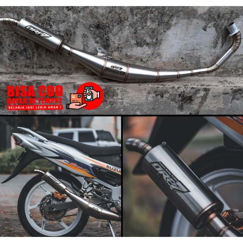 Knalpot Satria 2tak stainles Knalpot Satria 2tak ORP7 RACING EXHAUST PROMO GRATIS KAOS