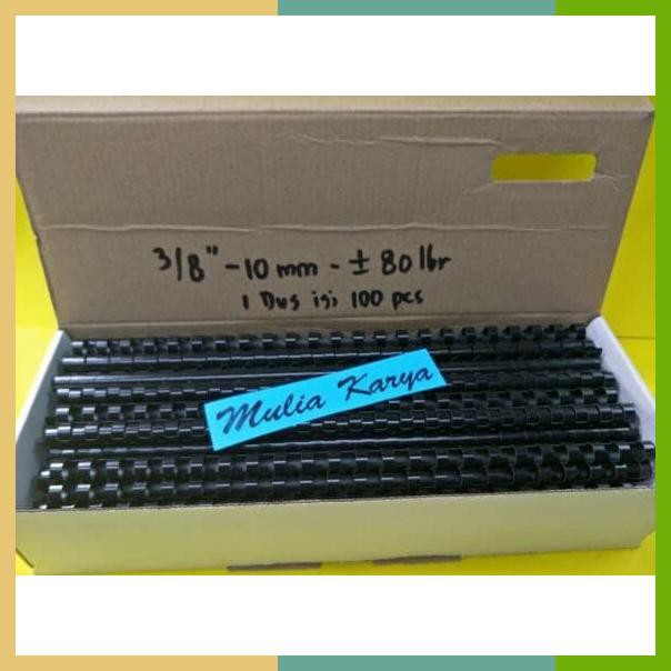 

Spiral Plastik Jilid 3/8 10 Mm Folio 23 Lubang Isi 100 Bh