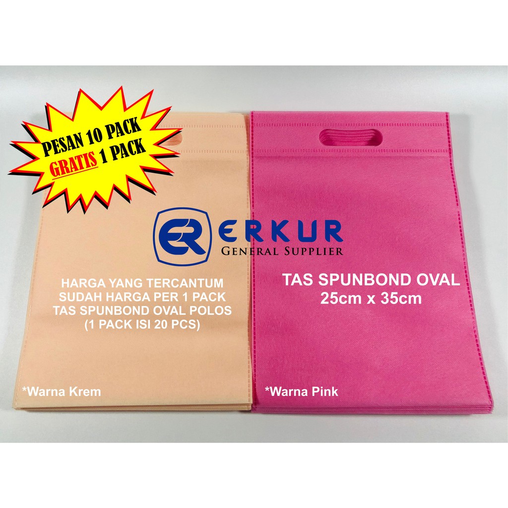 

Tas Spunbond Oval 25x35cm / Goody Bag / Goodie Bag / Eco Bag / Tote Bag / Tas Spunbond Polos