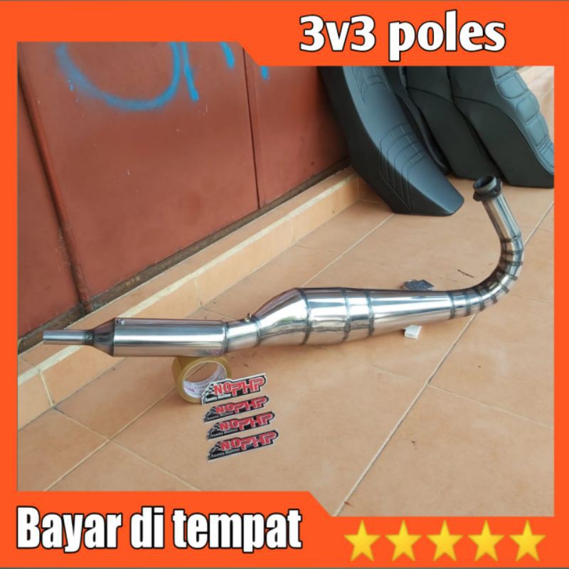 KNALPOT RACING NO PHP 3v3 KOLONG POLES MURAH RXK RXS RX KING