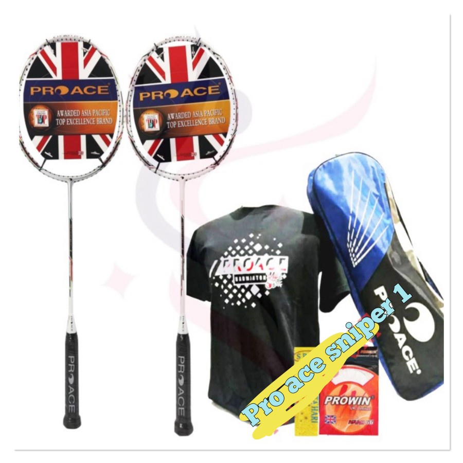 Raket Badminton Pro Ace Sniper 1 Komplit Set +Tas Original