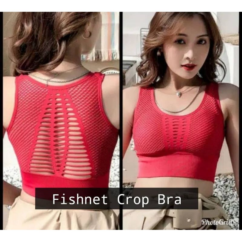 STAR17 SPORT - FISHNET CROP BRA - BAJU SENAM- SPORTBRA - BRA SENAM- BRA YOGA - BRA AEROBIC