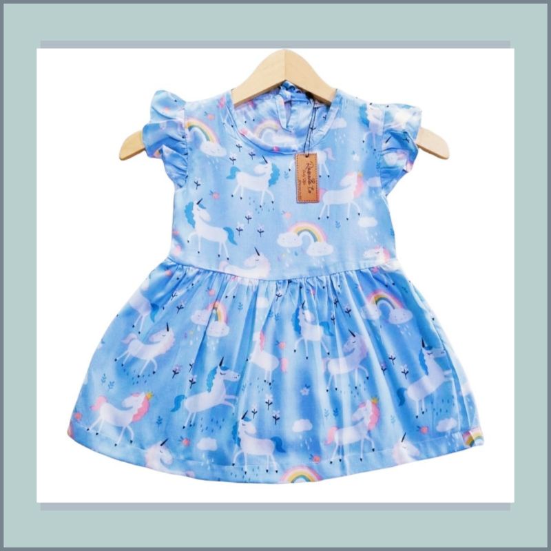 [Ramona Co] Dress Anak Moniq 1-6 Tahun Mix Motif Baju Anak Perempuan Bahan Katun Rayon Super Premium