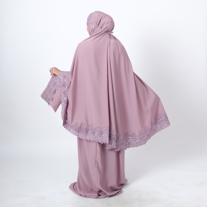MUKENA- COTTON INCH - ATTAYA MUKENA KHADIJAH - ALL SIZE, MERAH MUDA -MUKENA.