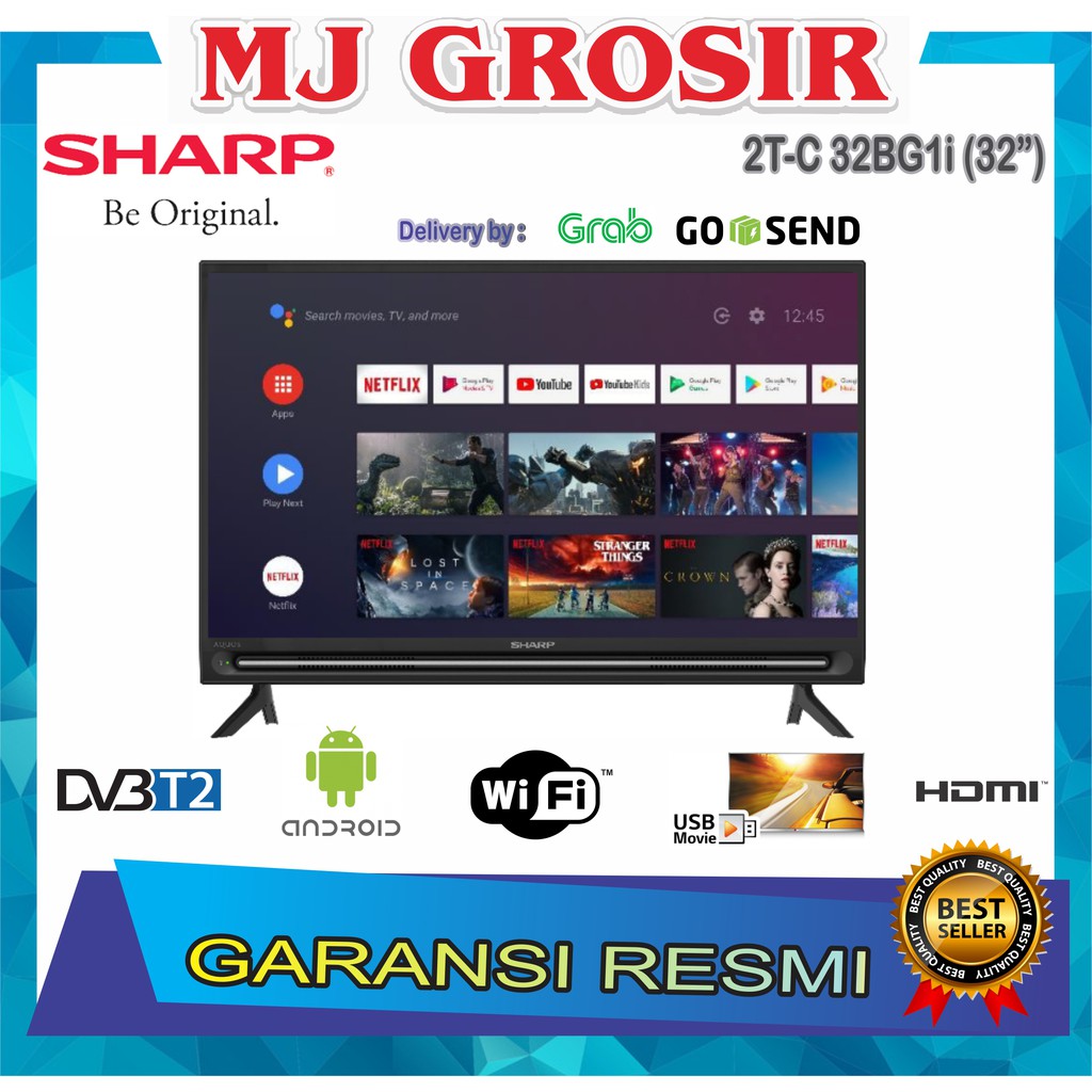 LED TV SHARP 32&quot; ANDROID 2T-C 32BG / 32EG 32INCH USB MOVIE HD HDMI DIGITAL