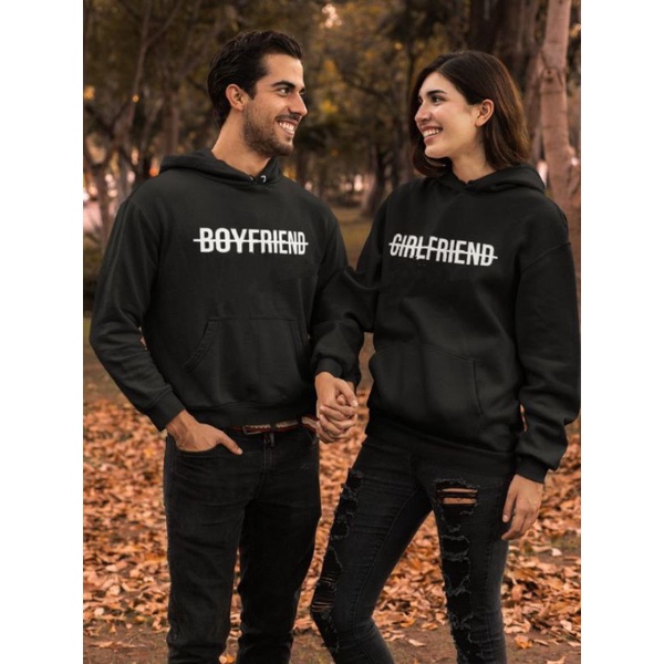 JAKET COUPLE SWEATER HOODIE PASANGAN BOYFRIEND GIRLFRIEND HITAM POLOS BIG SIZE JUMBO OVERSIZE FLEECE