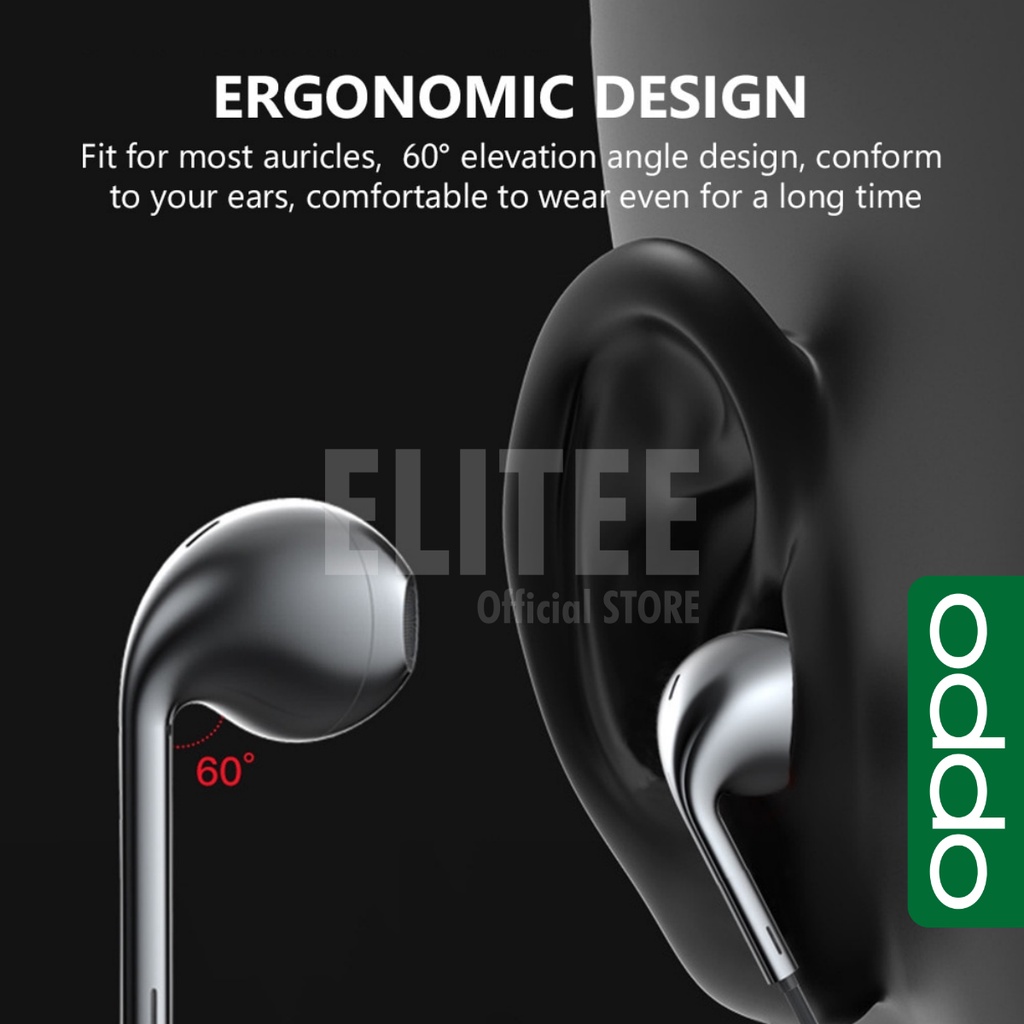 ELITEE Half Ear Earphone Black Limited Edition Headset OPPO MH150 Black