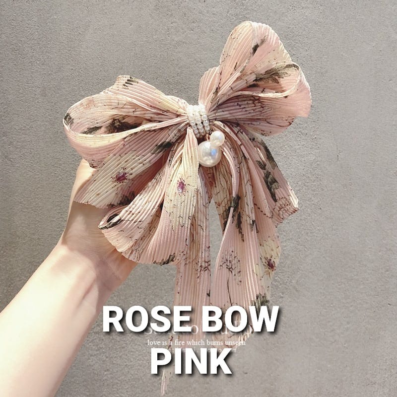 BAJUKIDDIE KOREAN ROSE BOW JEPIT RAMBUT PITA WANITA KOREA IMPOR BUNGA