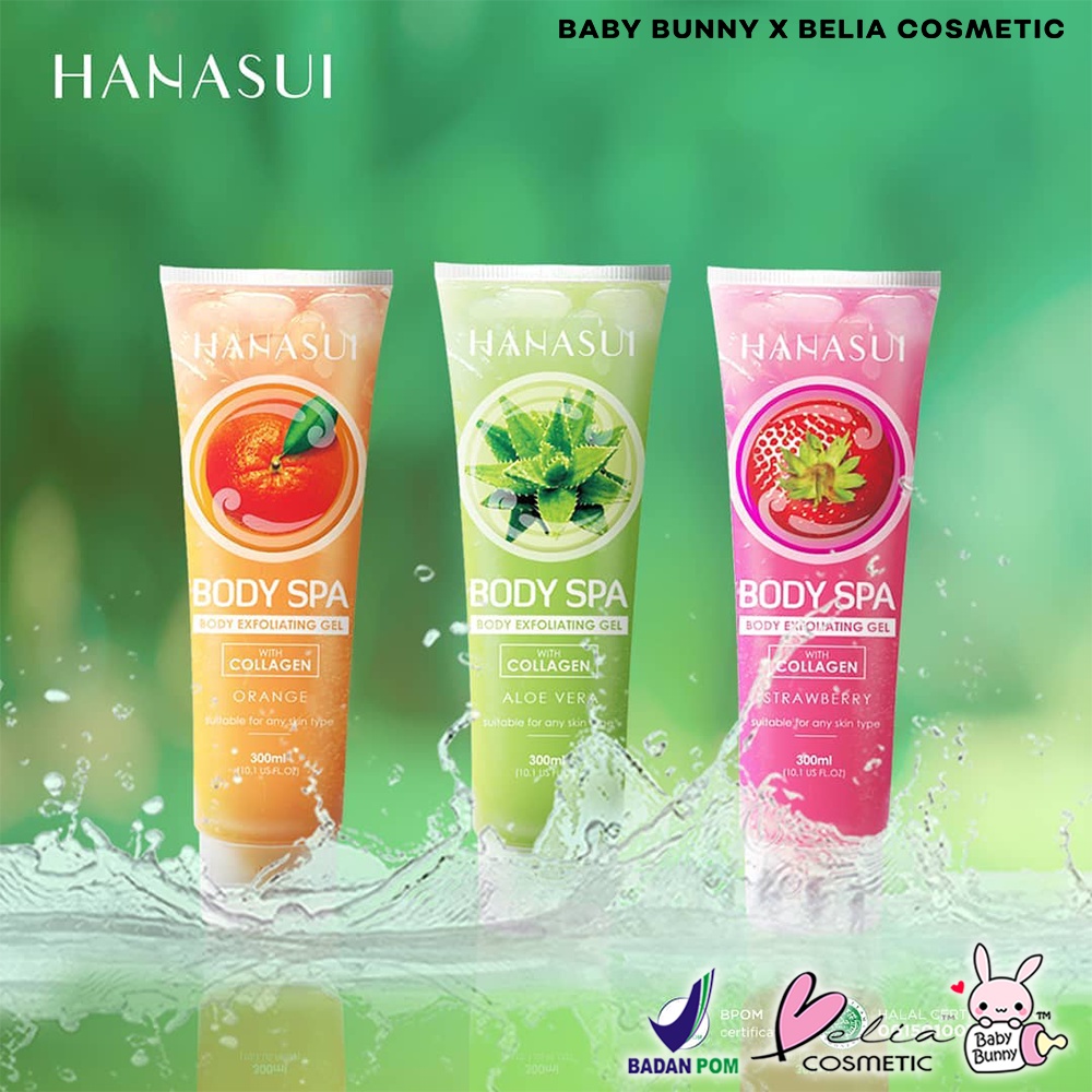 ❤ BELIA ❤ HANASUI Body Spa Exfoliating Gel 300 ml | Gel Perontok Daki Bolot | BPOM