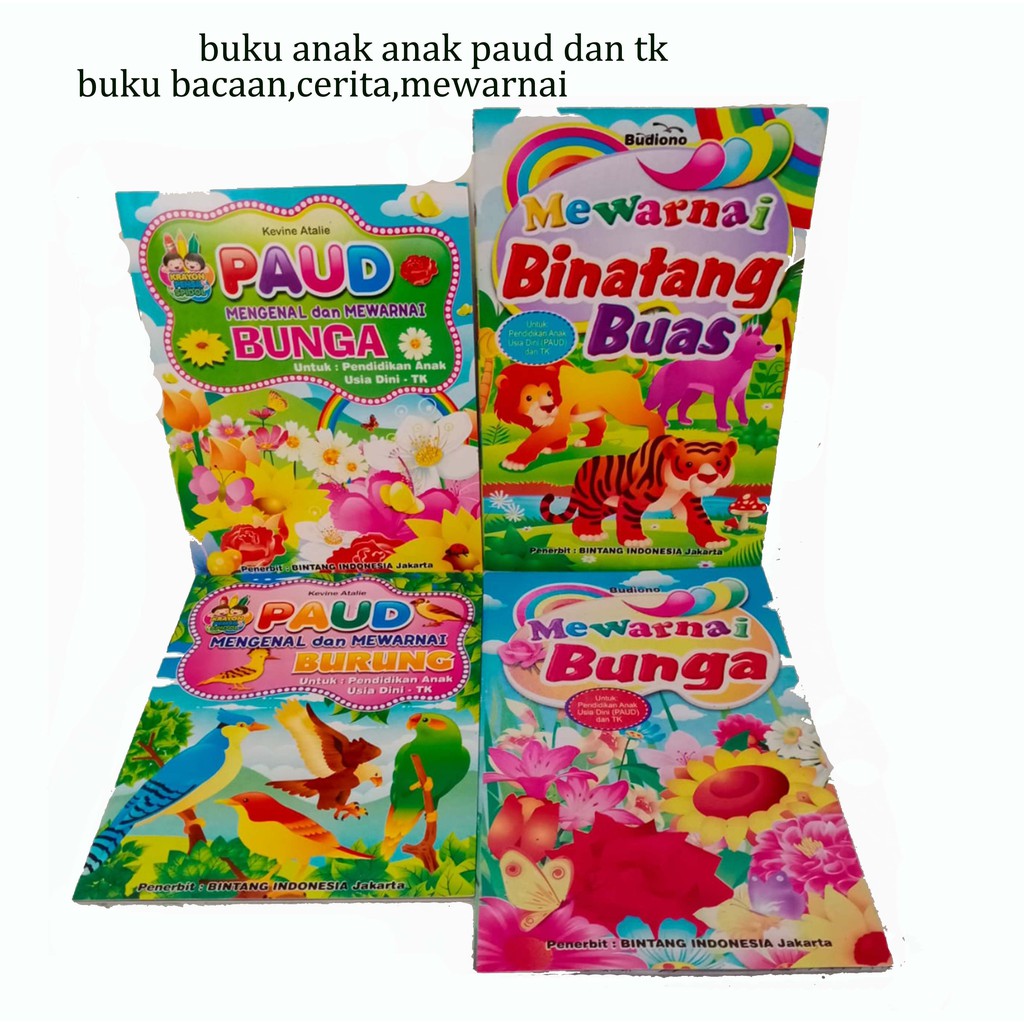 Buku Anak Paud &amp; Tk Bacaan Dan Mewarnai