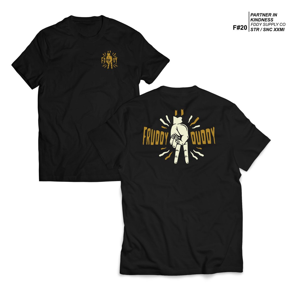 Kaos Hitam - Fruddy Duddy - Fddy - Peace