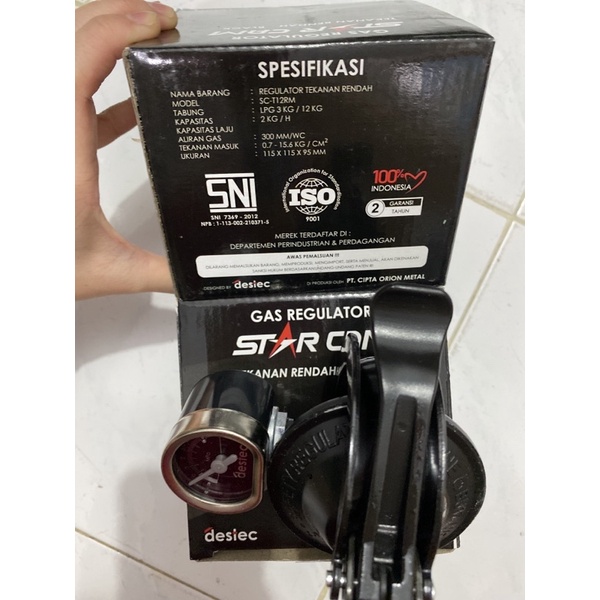 Regulator Gas Starcam Meter Otomatis SC-T12RM / Gas Regulator star cam tekanan rendah black edition