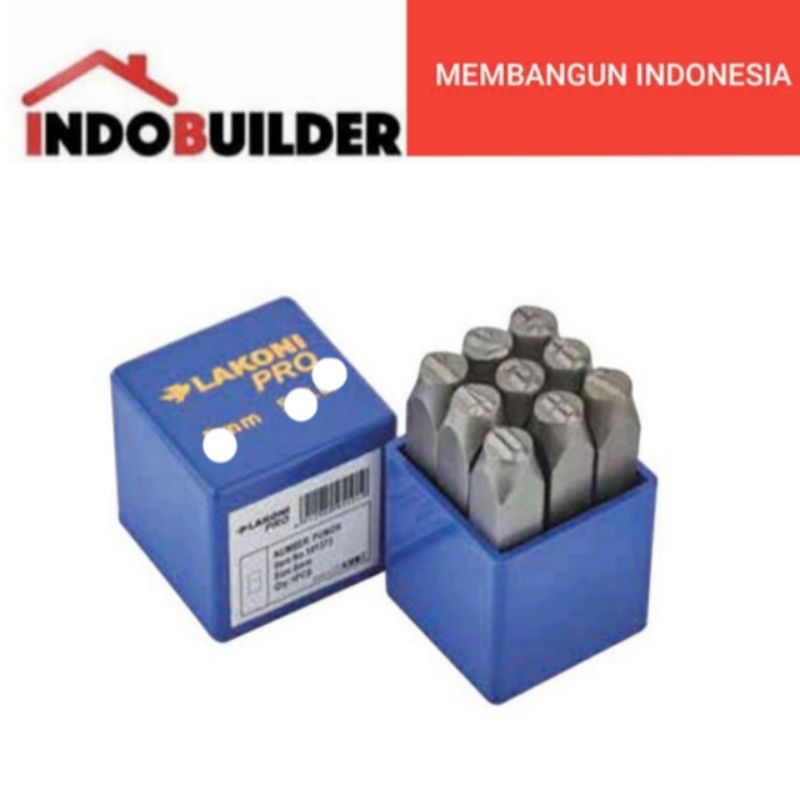 

LAKONI PRO NUMBER PUNCH 6 MM ISI 9 PCS / STEMPEL BESI KETOK ANGKA NOMOR