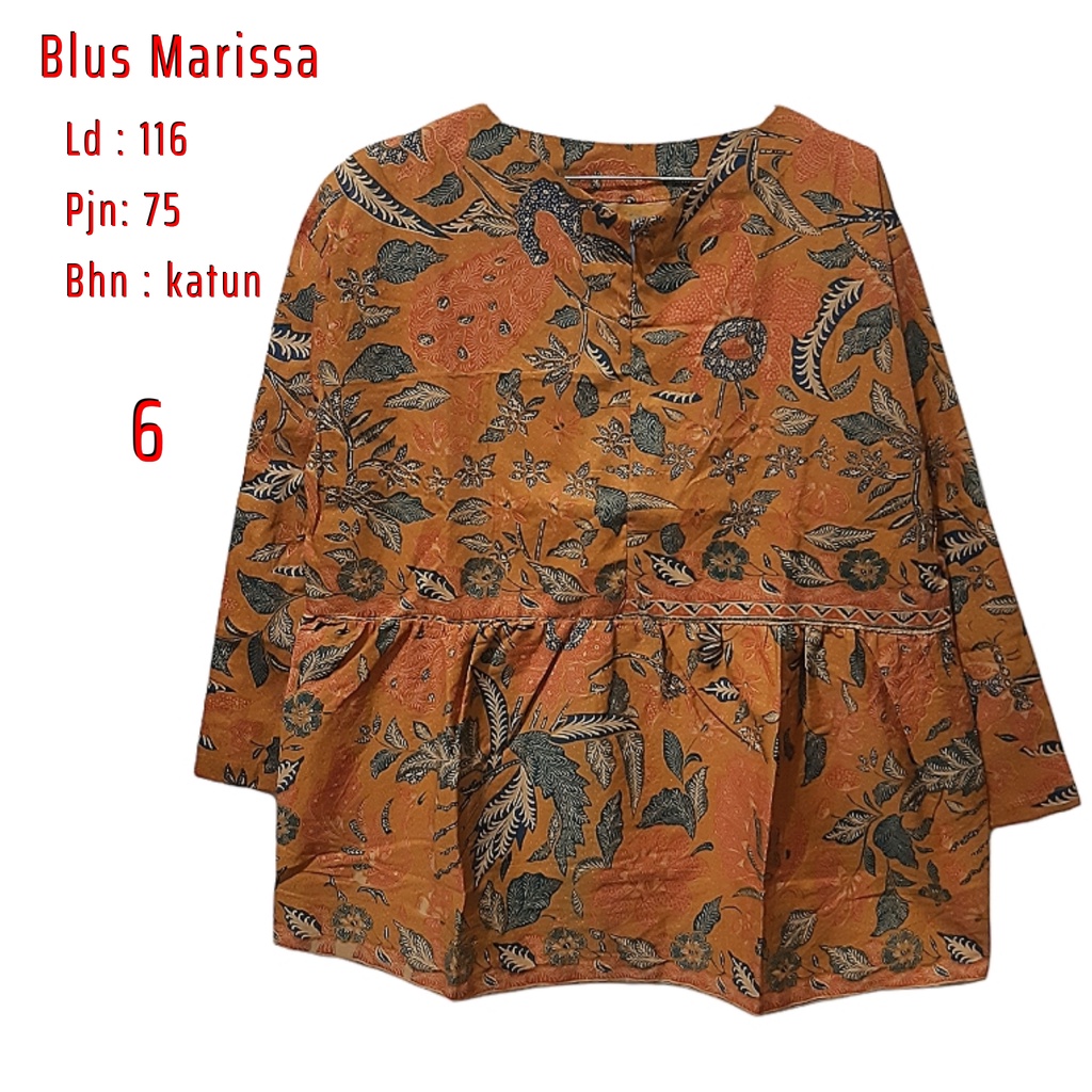 Blus marissa batik solo atasan kerja trendy blus wanita modern