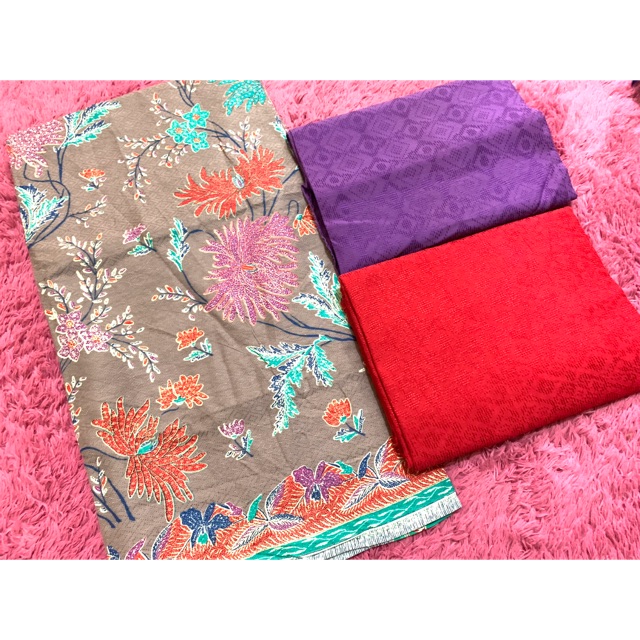 Batik Dolbi Dolby Doby Dobi Dobby Kain Seragam Set Setelan Rok Kebaya Kamen Songket Bali Polos Lace