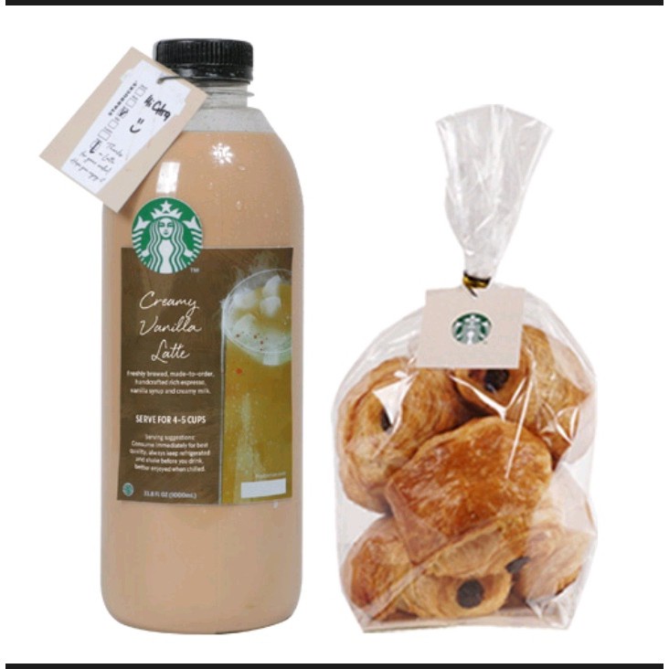 

READY CIKARANG 29 MAR 2025 - STARBUCKS 1 LITER CREAMY VANILLA LATTE + 5 MINIS BUTTER CHOCOLATE CROISSANTS / CINNAMON ROLLS ORIGIN