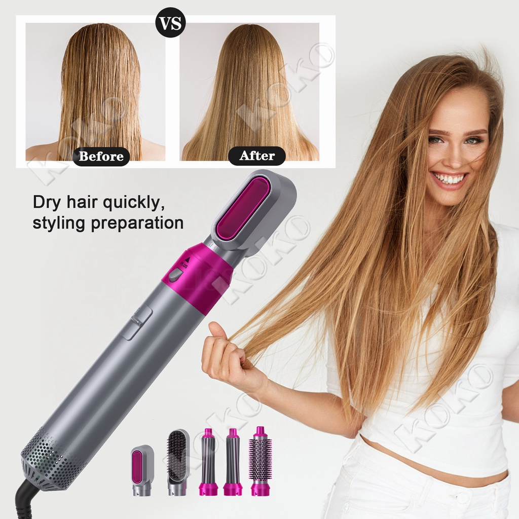 5 In 1 Hair Styler Sisir Blow Dryer 5 in 1 sisir rambut pengering rambut listrik pengering rambut keriting ion negatif dan penata rambut