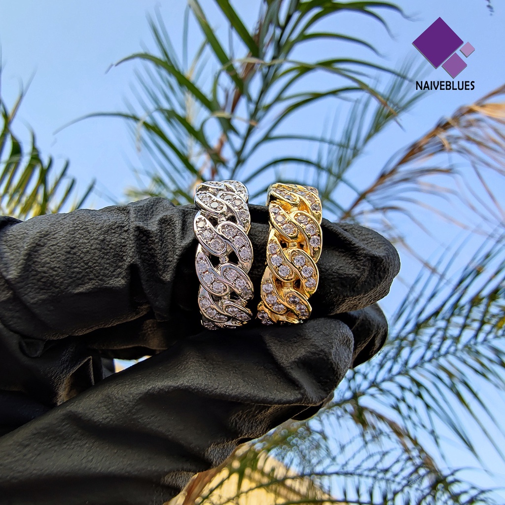 Naiveblue &gt; Cincin Model Twist Bahan Alloy Dengan Kubik Zirkonia Untuk Wanita