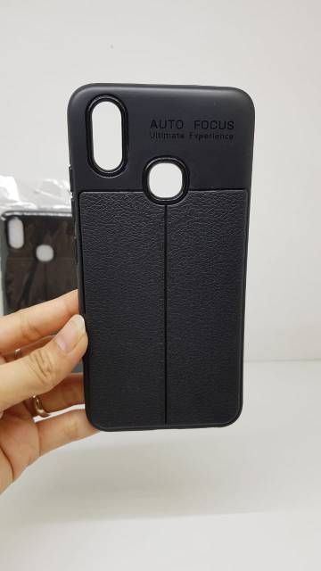 Auto Focus Vivo Y93 6.2 inchi Leather Soft Case Vivo Y93 AUTOFOCUS Motif Kulit Jeruk