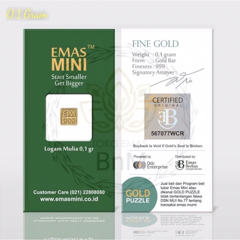 emas mini 0,1 gram