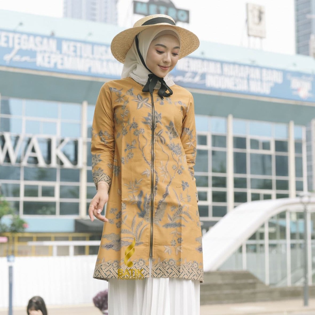 Batik Wanita Motif NAWA Blouse Baju Muslimah Tunik Prabuseno Ori  Atasan Kerja Kantor Formal Kantoran Seragam Katun Premium Kekinian  Size Jumbo Original 2022