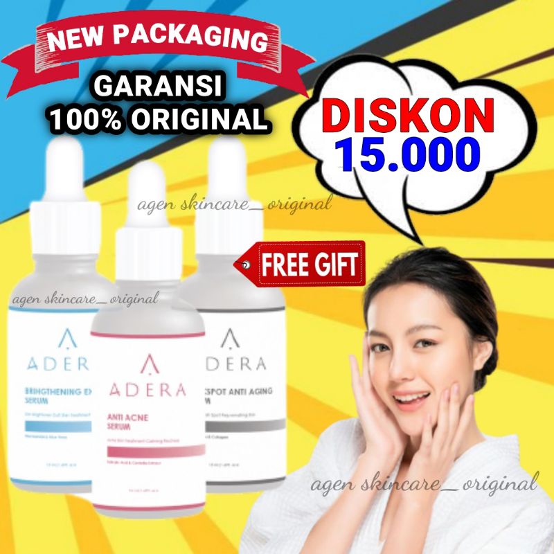 ADERA SERUM ORIGINAL 100% BPOM BRIGHTENING | ACNE | DARKSPOT | Paket Adera Serum Wajah Glowing Putih