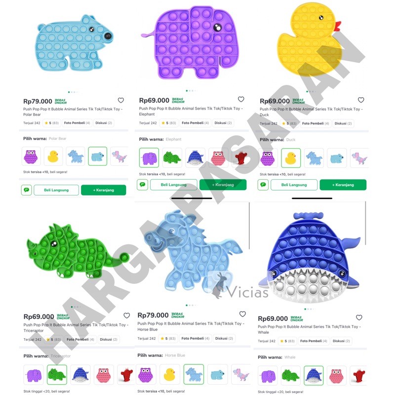 Pop It Fidget Toy Murah Rainbow Mainan Anak Penghilang Stress Tiktok-4