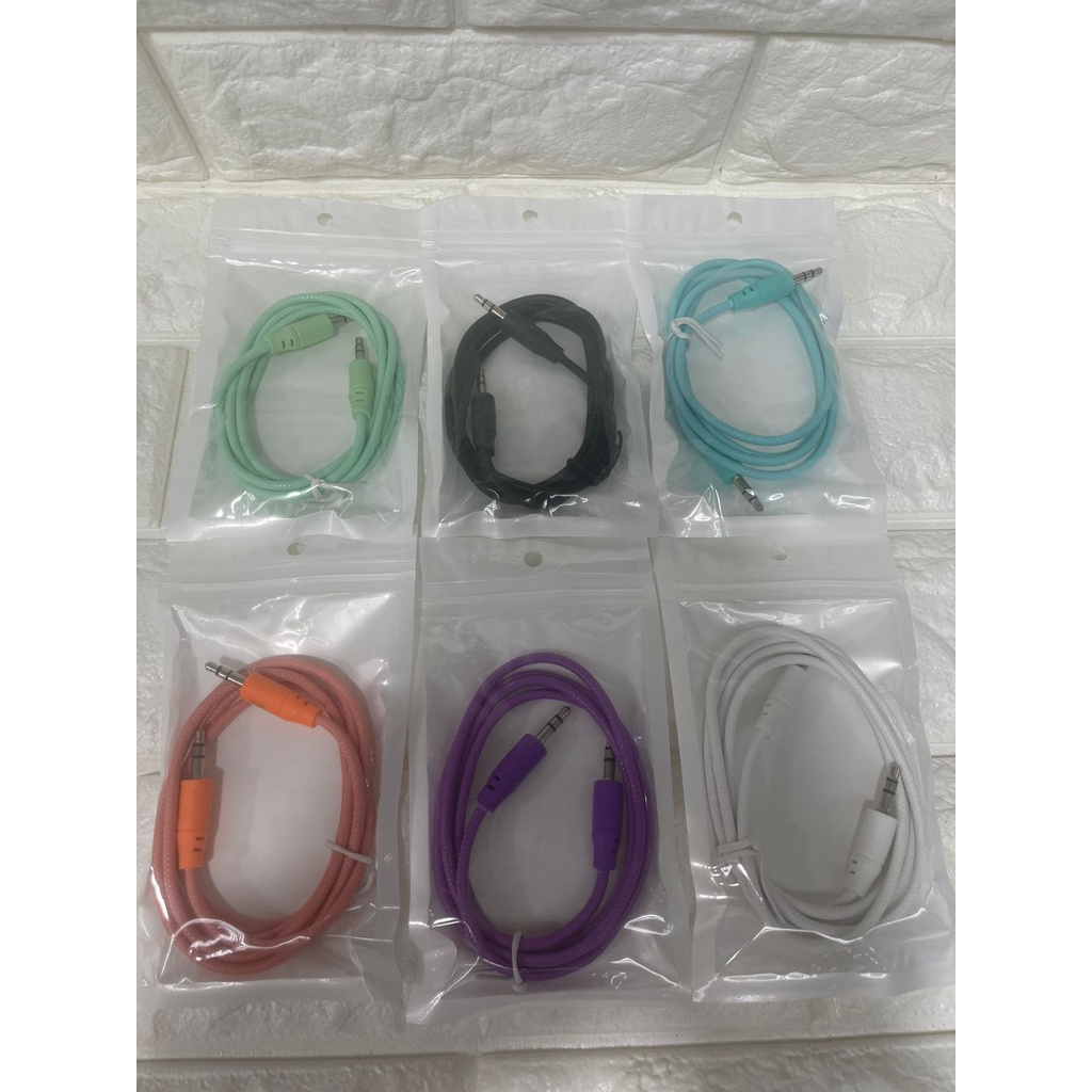 Kabel AUX MACARON AUDIO Jack 1in1 untuk Handphone/komputer ke speaker