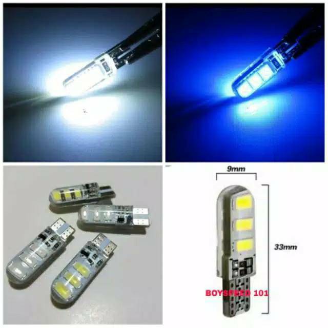 Sen colok jelly T10 6led flash RGB harga sepasang 2pcs