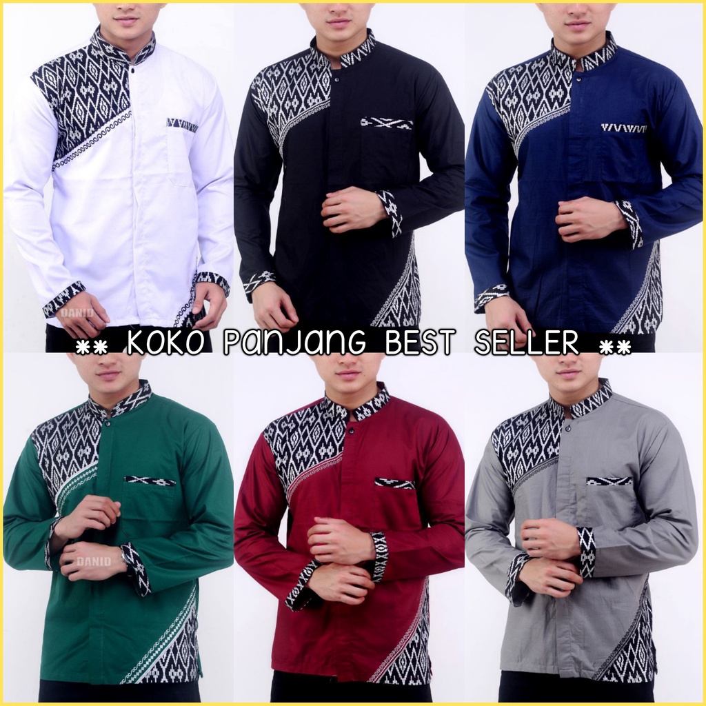 BAJU KOKO PRIA LENGAN PANJANG - KOKO MUSLIM - BAJU KOKO MURAH - BAJU LEBARAN - KOKO PRIA MODERN