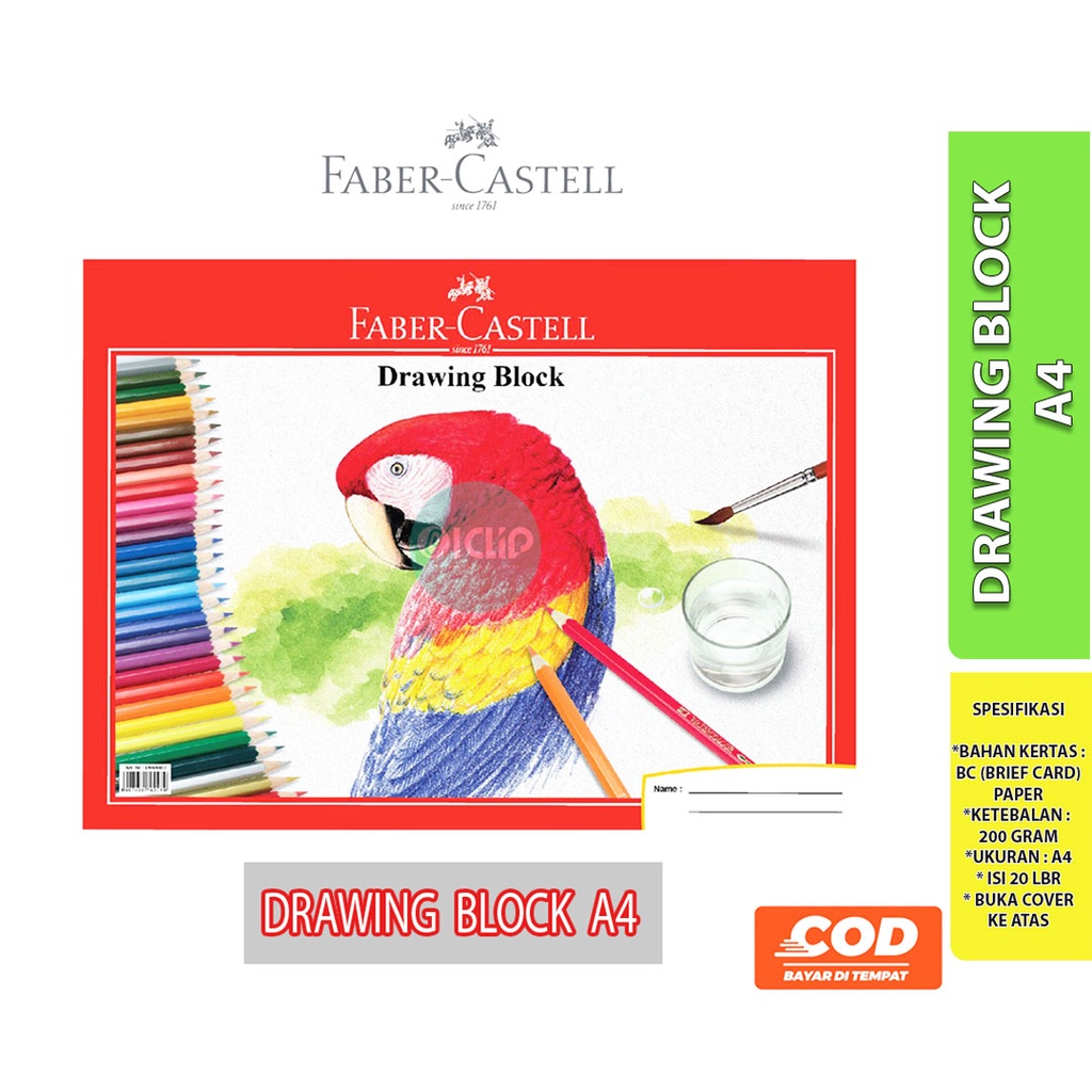 

FABER CASTELL BUKU GAMBAR BUKU MEWARNAI Art Sketch Pad Drawing Book A4