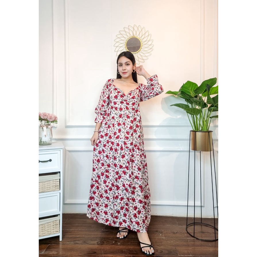 Sweet Honey ~ Daster Bali Dress Bali Gamis Bali Terbaru 2022 Fuji Panjang Motif Bunga Kuma Kuma Bisa COD