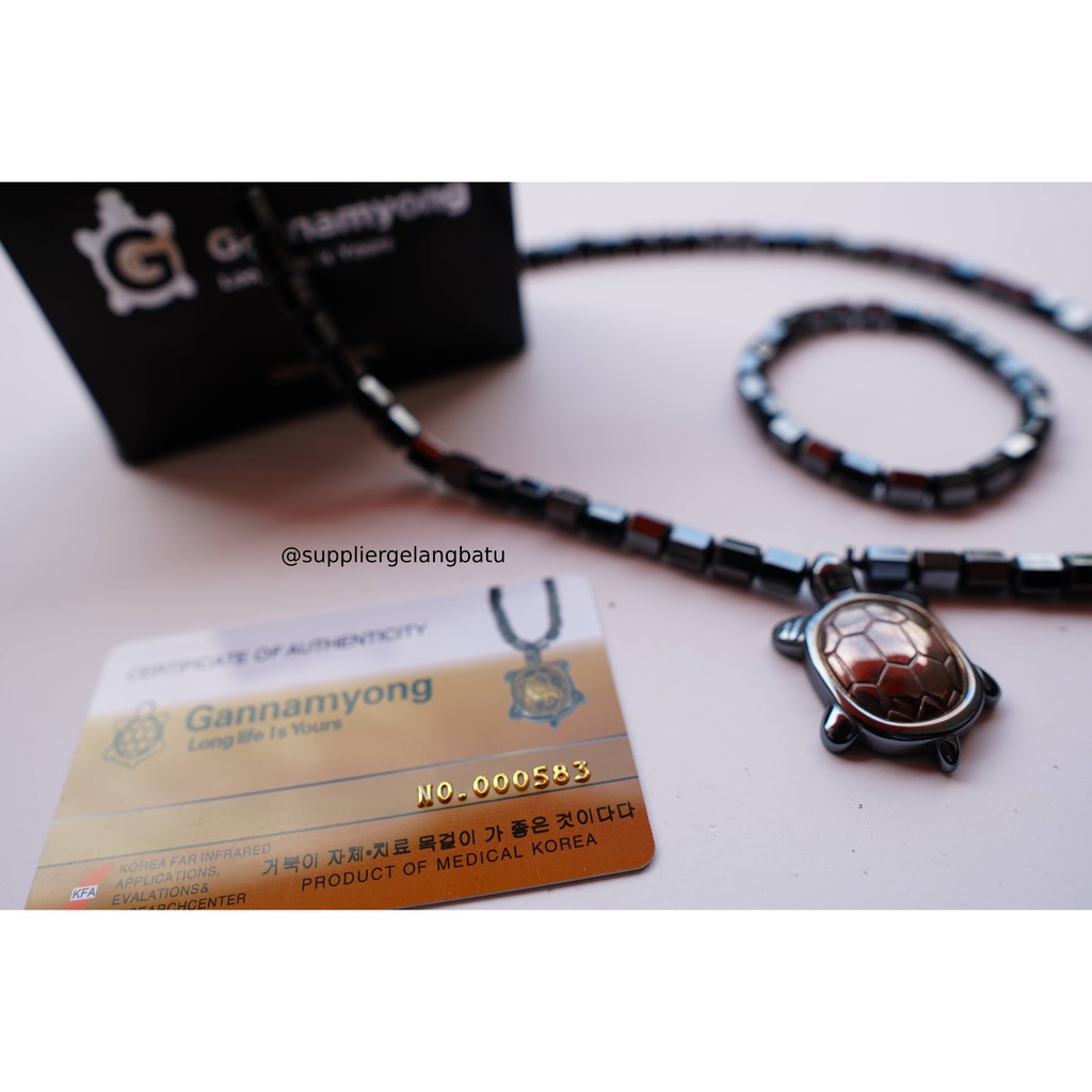 FREE ONGKIR Kalung KURA coklat GANNAMYONG bersertifikat ktp BIOMAGNET