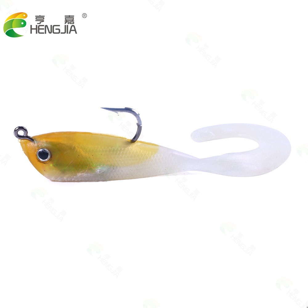 Hengjia 5pcs / Kantong Umpan Pancing Softlure Bentuk Ikan Imitasi 7cm 10g Bahan Silikon