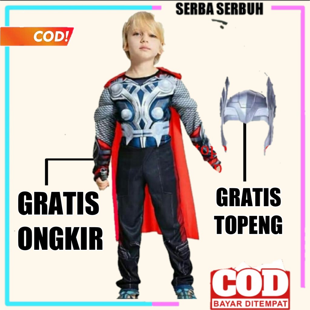 baju superhero anak baju karakter anak baju thor anak baju robot dan topeng baju avengers anak KE251