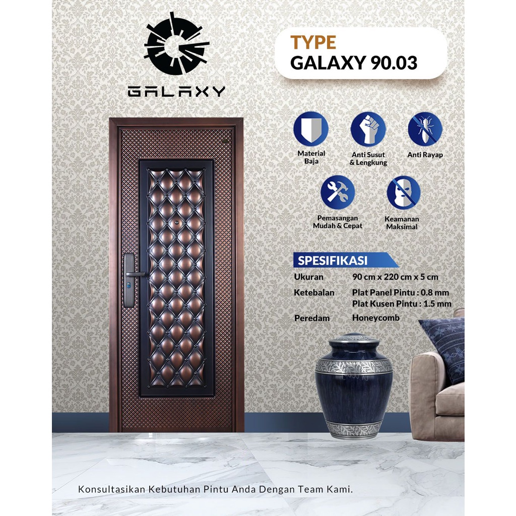 PINTU BAJA FORTRESS TYPE GALAXY 90.03 SINGLE DOOR