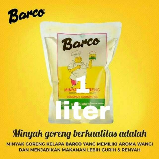 

Barco1 liter refill Minyak goreng Kelapa