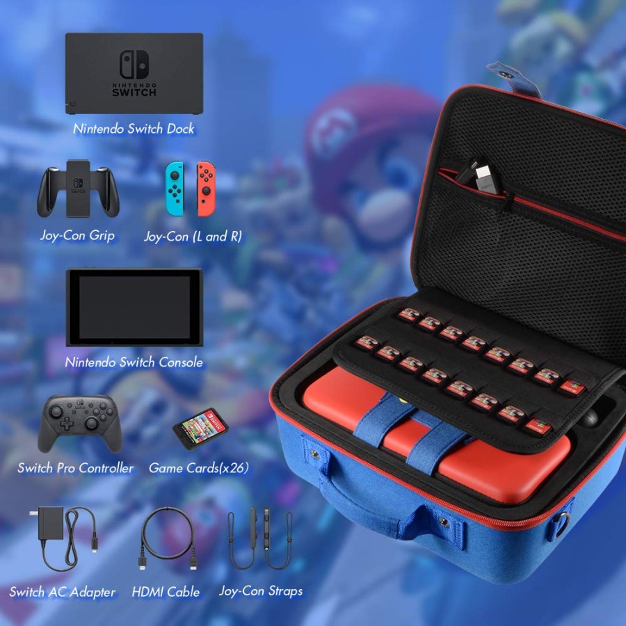 NINTENDO SWITCH TRAVEL BAG MARIO ODYSSEY STYLE EVA POUCH BAG