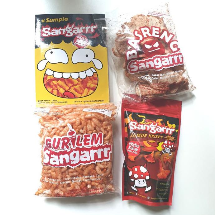 

Sale Paket Keripik Sangarrr Pedas Gila Khas Bandung (Gurilem, Basreng, Sump