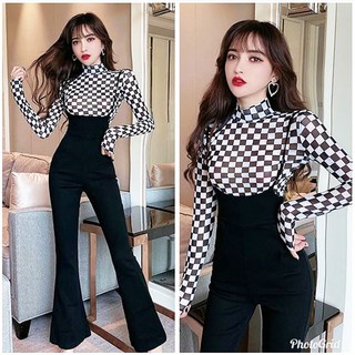 JES PS3175 set top blouse pants celana panjang high waist JES PS3175 set top blouse pants celana panjang high waist