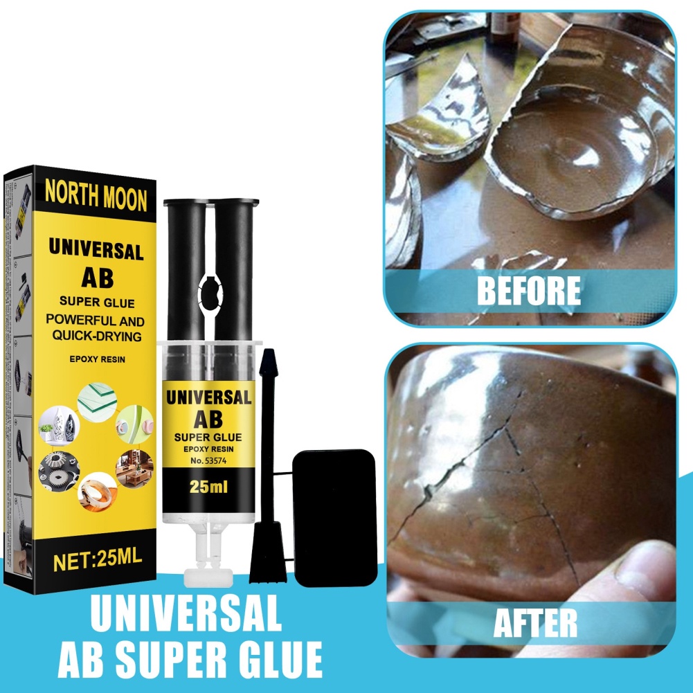 ღ 25Ml Universal Ab Lem Super Handal Super Cairan Perekat Yang Kuat dan Cepat Kering Epoxy Resin Lem Rumah Tangga perbaikan Lem untuk Logam Keramik Gelas Plastik