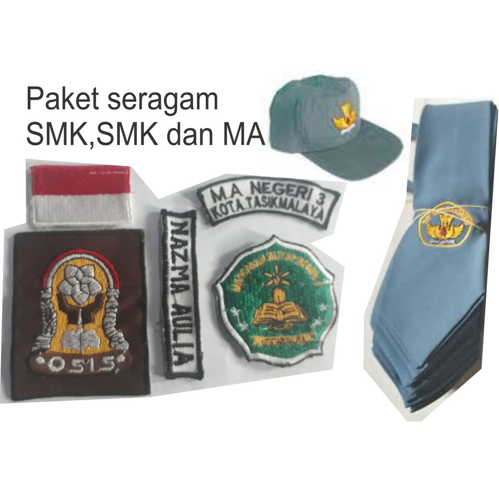 Paket Topi Dasi PLus Atribut Seragam SMA,SMK dan MA