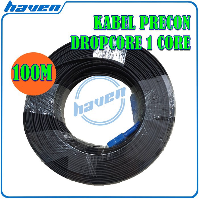 Kabel Ftth Dropcore Precon Fiber Optik Simplex Single Mode 1 core 100 meter